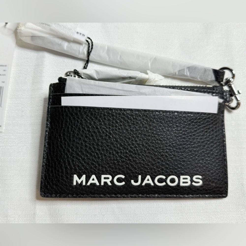 Marc Jacobs Pebble Leather Wristlet Wallet Women’s Black New With Tags - Picture 2 of 8